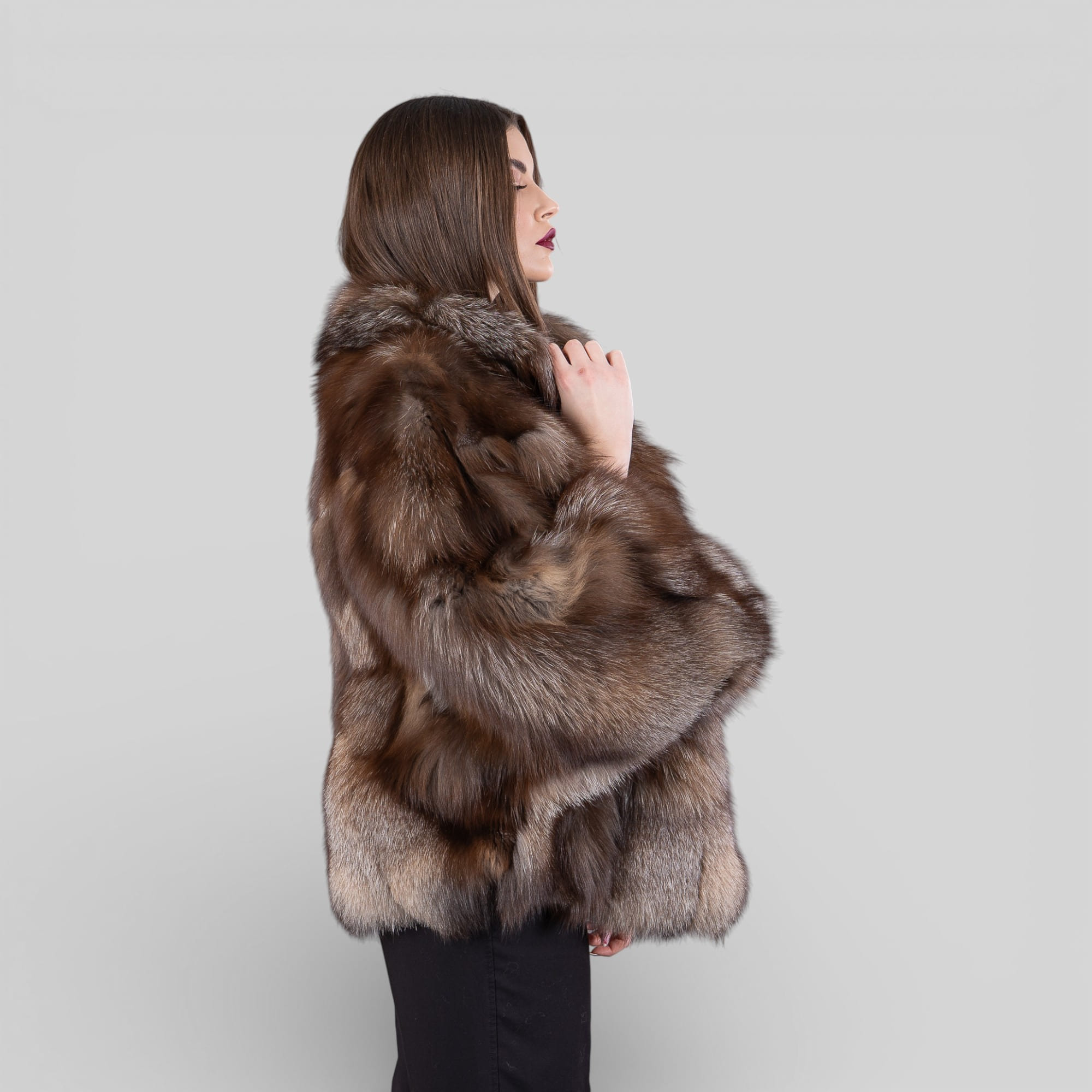 brown fox fur cape