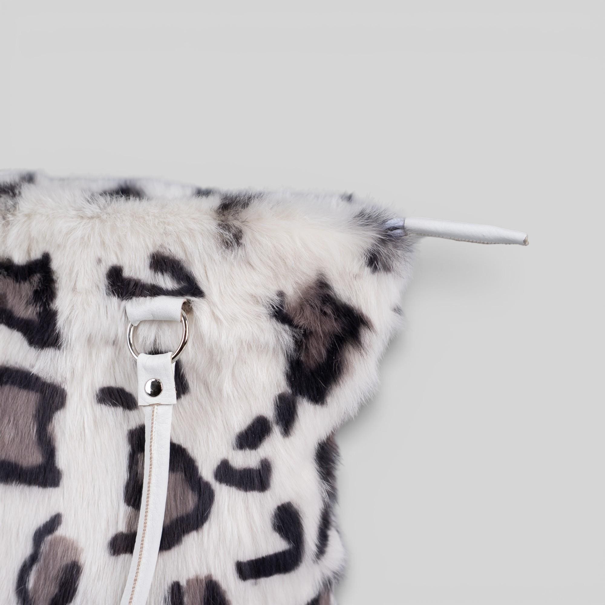 rabbit fur shoulder bag