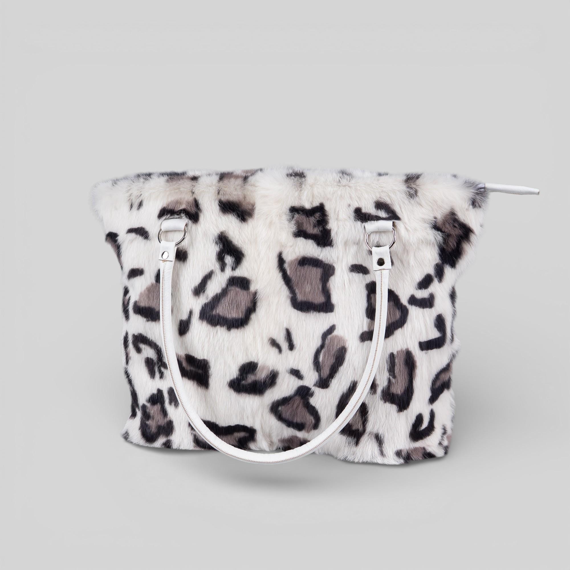 rabbit fur shoulder bag