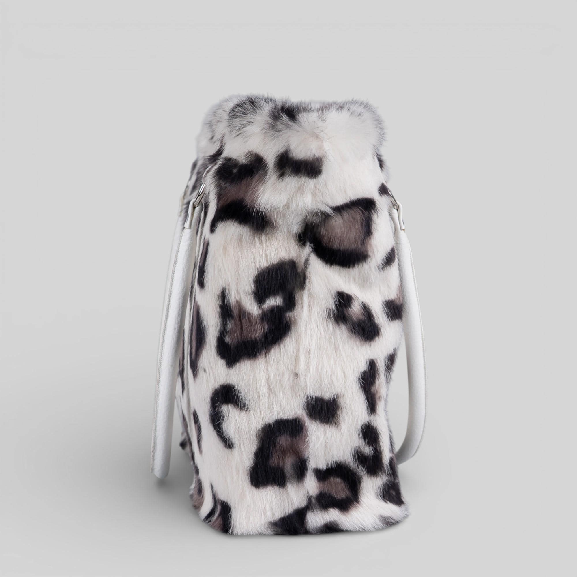 rabbit fur shoulder bag