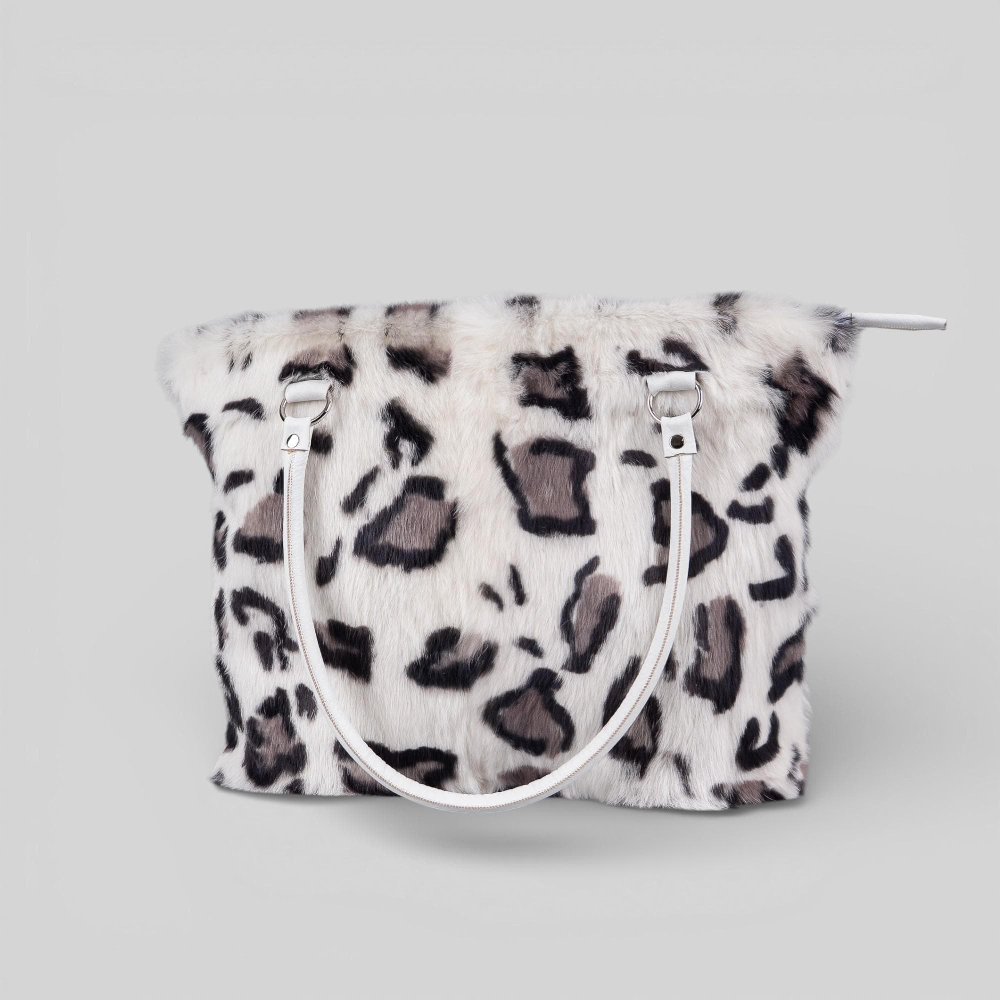 rabbit fur shoulder bag